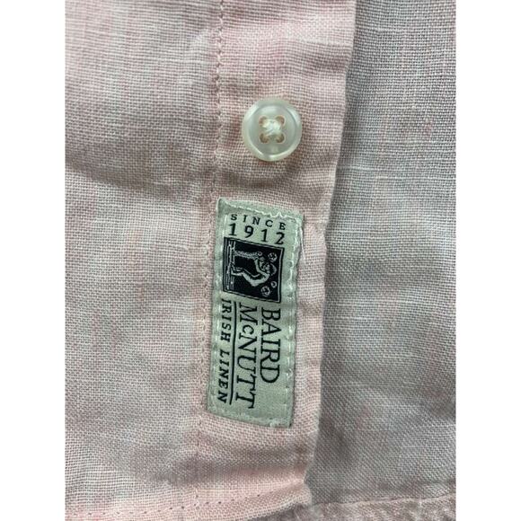 J Crew Baird McNutt Irish Linen Shirt Men S Pink Slim Button Down Long Sleeve - Picture 4 of 9
